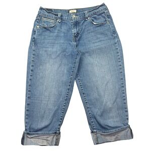 Levis 515 Capri Jeans Embellished Pockets Cuffed Hem Denim Blue Size 6 Fits 29"‎